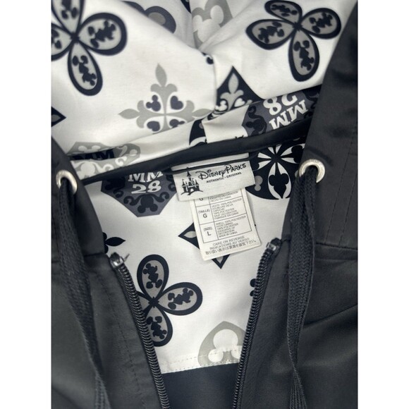 Disney Parks Disneyland Resort Jacket Large Black Zip Hoodie Mickey Lining - Picture 4 of 9
